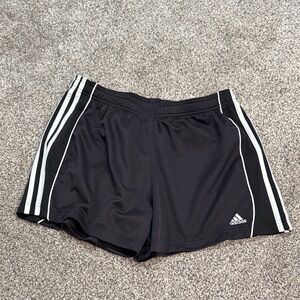 Adidas Black Shorts with White Stripes